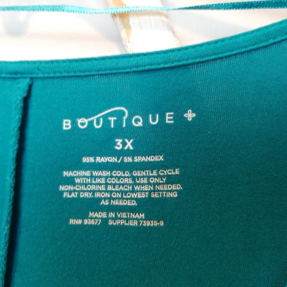 Teal Midi Dress with Lace-Up Detail - Picture 3 of 7